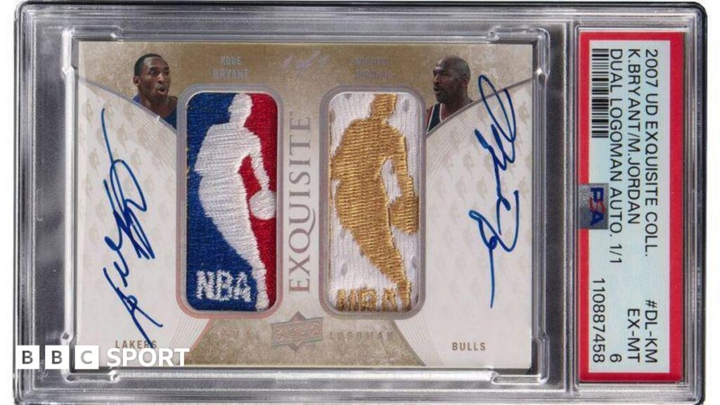 A picture of the baseball card which attracted a record winning bid at an auction
