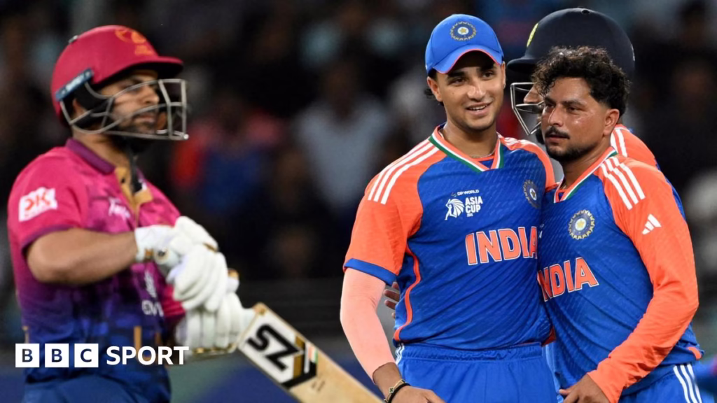 Kuldeep Yadav celebrates wicket