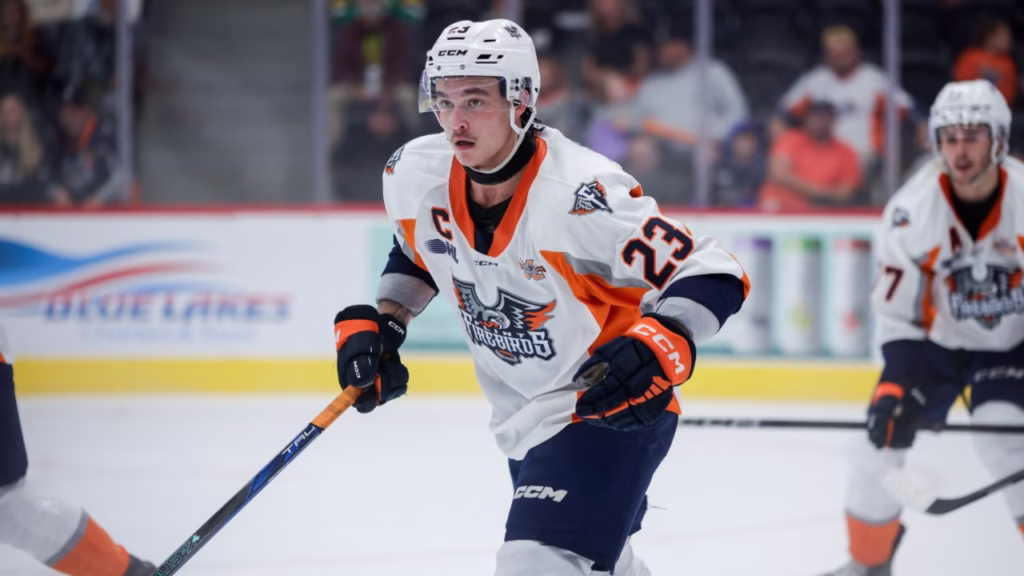 Clattenburg fights, finds net as Oilers fall to Flames in rookie Battle of Alberta
