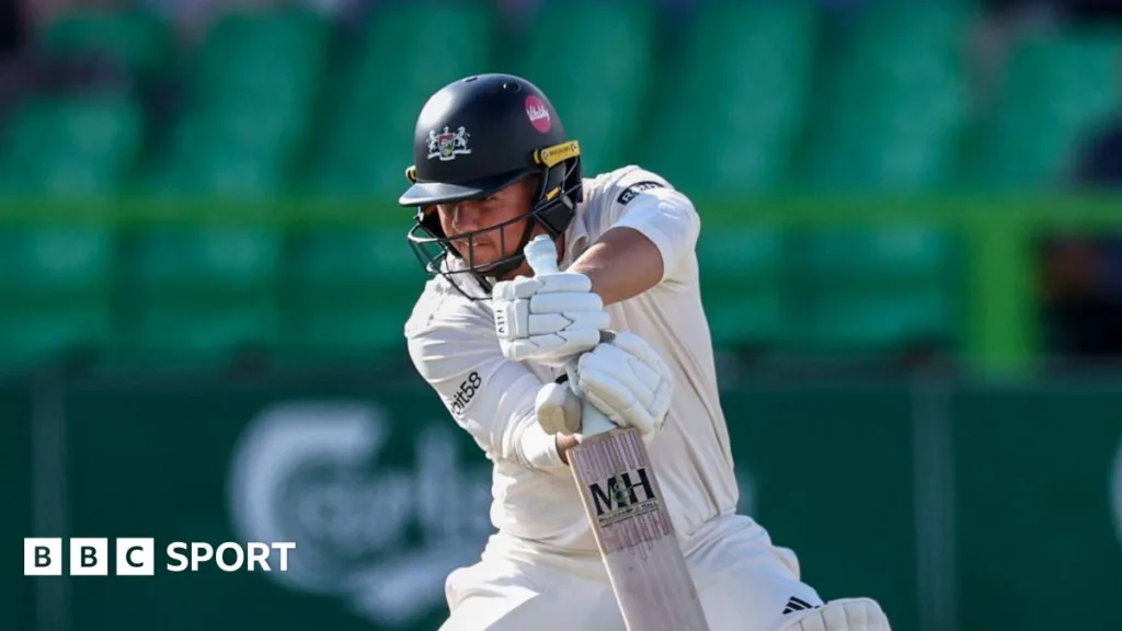 Right-hander Graeme van Buuren batting for Gloucestershire, steering a shot into the offside