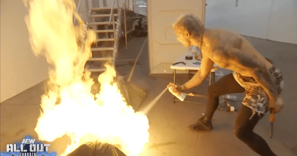 Darby Allin Sets Jon Moxley On Fire At AEW All Out