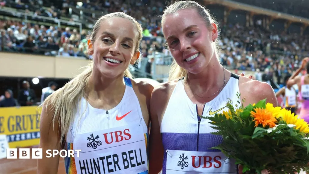 Georgia Hunter Bell and Keely Hodgkinson at the Lausanne Diamond League last month