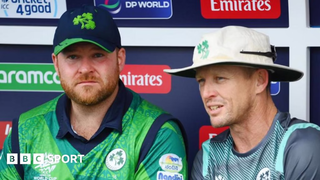 Ireland captain Paul Stirling and head coach Heinrich Malan