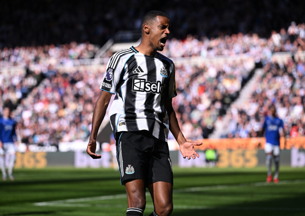 Liverpool bound Newcastle United star Alexander Isak in action for Newcastle, May 2025