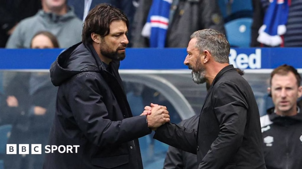Rangers head coach Russell Martin and Hearts counterpart Derek McInnes