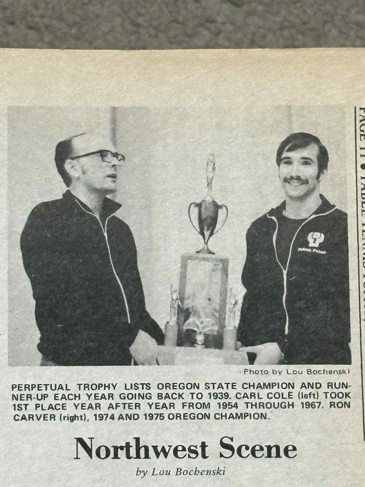 Remembering Ron Carver Oregon Table Tennis Champion and Friend