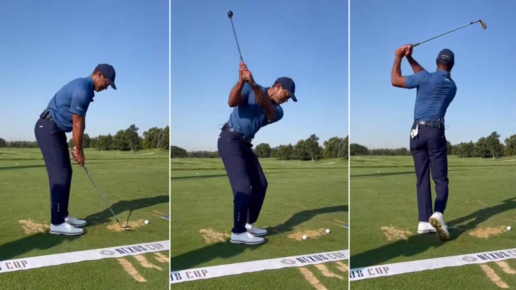 Tiger Woods' first public range session in months sparks questions