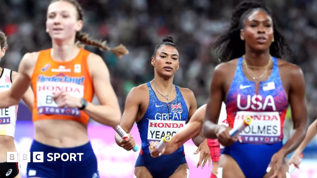 Great Britain's Nicole Yeargin brings her team home in fifth place