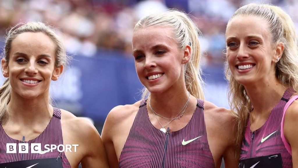 British 800m runners Georgia Hunter Bell, Keely Hodgkinson and Jemma Reekie