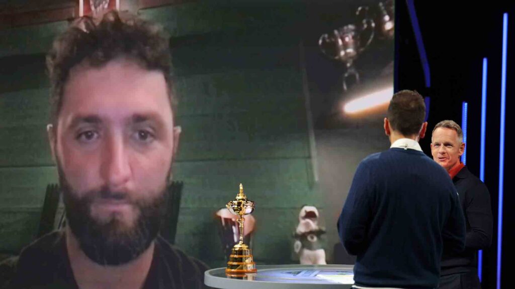 Yes, Jon Rahm was picked to Ryder Cup. But what was that behind him on TV?