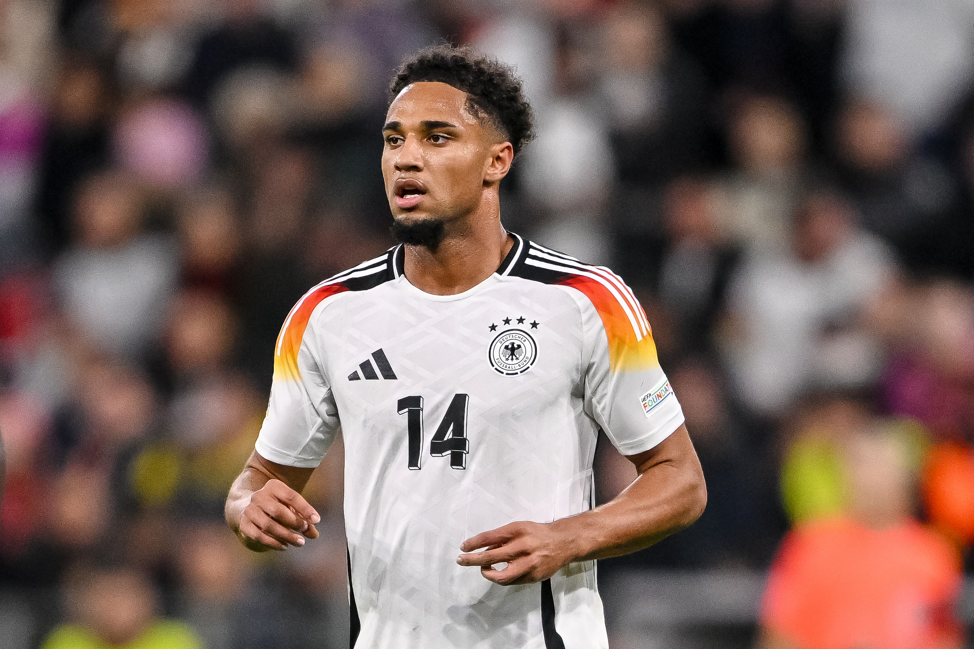 Kevin Schade in action for Germany in 2024